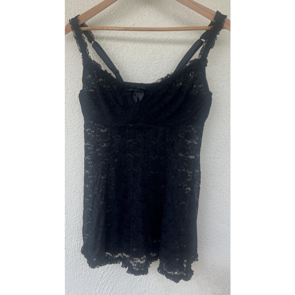 Torrid Floral Lace Babydoll Camisole Bow Top L Gothic Fairy Grunge Empire Waist